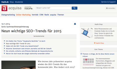 Die neun wichtigsten SEO-Trends für 2015