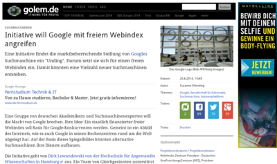 Opensource Suchindex Google Suchmaschine