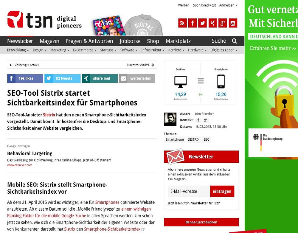 t3n Sistrix startet Smartphone-Sichtbarkeitsindex