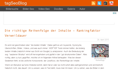 tagseoblog.de Die richtige Reihenfolge der Inhalte – Rankingfaktor Verweildauer