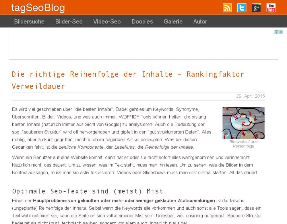 tagseoblog.de Die richtige Reihenfolge der Inhalte – Rankingfaktor Verweildauer