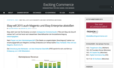 Ebay verkauft Magento