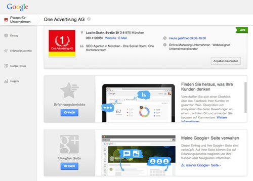 Das neue Google+ Local Dashboard