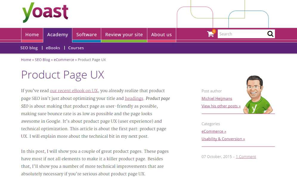 Yoast-Blog Product Page UX