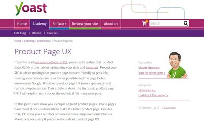 Yoast-Blog Product Page UX