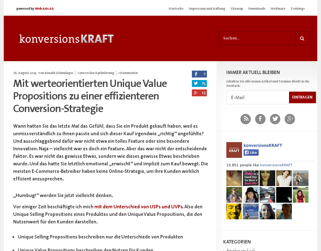 Mit werteorientierten Unique Value Propositions zu einer effizienteren Conversion-Strategie